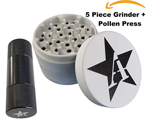 Non-stick Aluminum Herb Grinder Ceramic Coated with Anodized Black Pollen Press