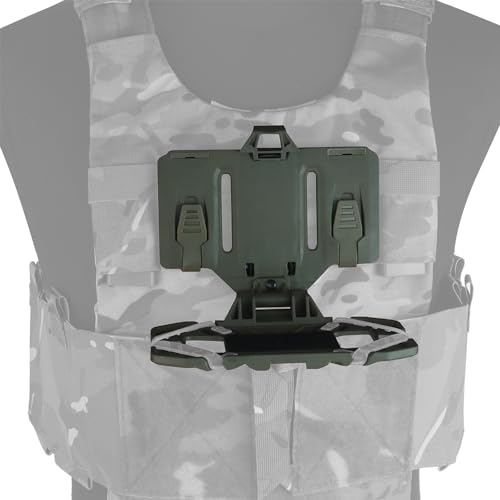 SINAIRSOFT Tactical Vest Phone Holder MOLLE Plate Carrier Phone Mount Folded Navigation Board (Ranger Green)