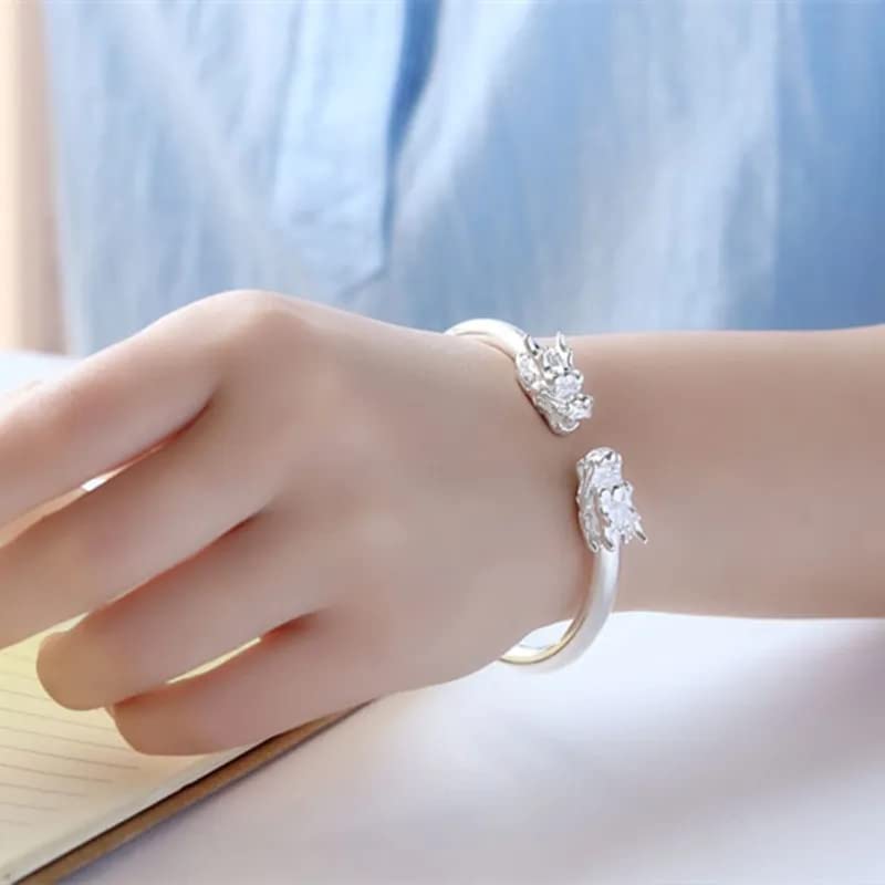 HLTYGWX Schmuck 925 Silber Armreif Doppelarmband Schmuck Geschenkschmuck