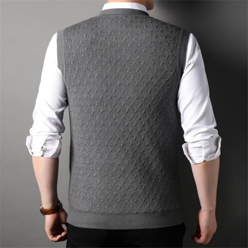 Men's O-Neck Sleeveless Pullover Sweater Vest Basic Knitted Craft Tank Tops3