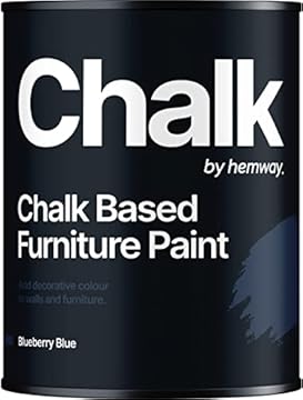 Blueberry Blue Chalk Style All-in-One Matt Paint for Furniture, Home Decor, Cabinets, Crafts, Eco-Friendly, Matt Paint, Shabby Chic, Chalky Finish, Walls, Wood, Doors, Tables, Chairs - 1L
