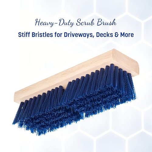 Image of Carlisle FoodService Products 36193P14 Blue Color, 10 inch Polypropylene Deck Scrub Brush