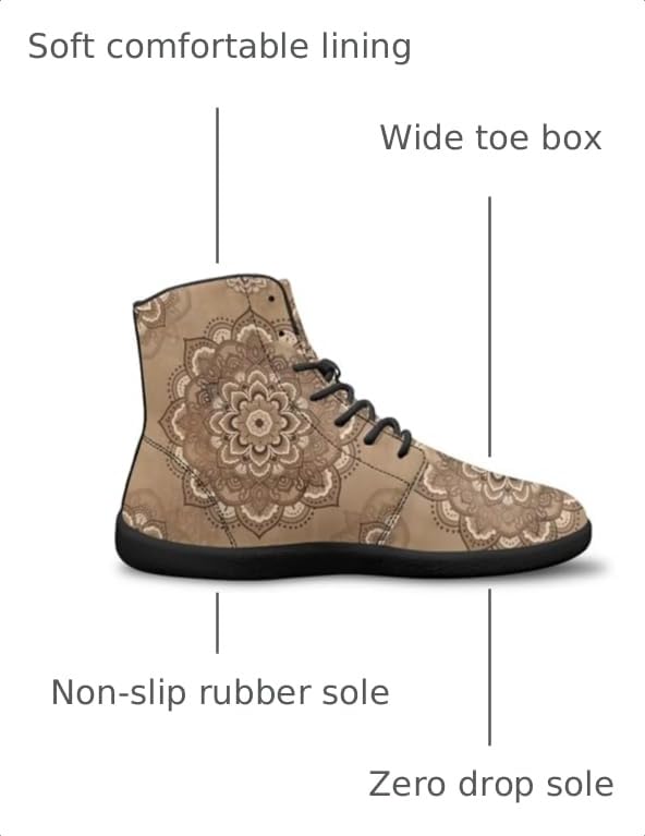 Image of Binienty Zero Drop Sole Barefoot Men's Women's PU Leather Flat Minimalist Barefoot Sneakers Athletic Shoes Waterproof