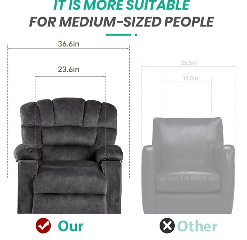 YI DANICA Recliner Chair Modern Ergonomic Lounge Single Sofa Seat Living Room Gravity Recliners Foam Filling - Thumbnail 3