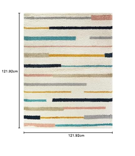 Image of Carpet Mahal Presence Gorgeous Design of Super Soft Shaggy Carpet for Living Room, Bedroom, Hall and Anywhere in Home. [4x4 feet] Square.