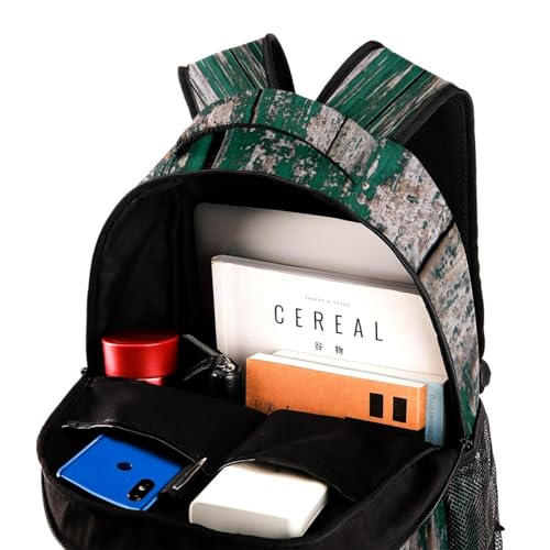 Sac à dos d'école rustique vert sarcelle pour le collège et les sorties de week-end - 4