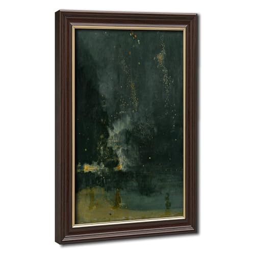 Nocturne en noir et or Whistler impression sur toile cadre suspendu deco murale