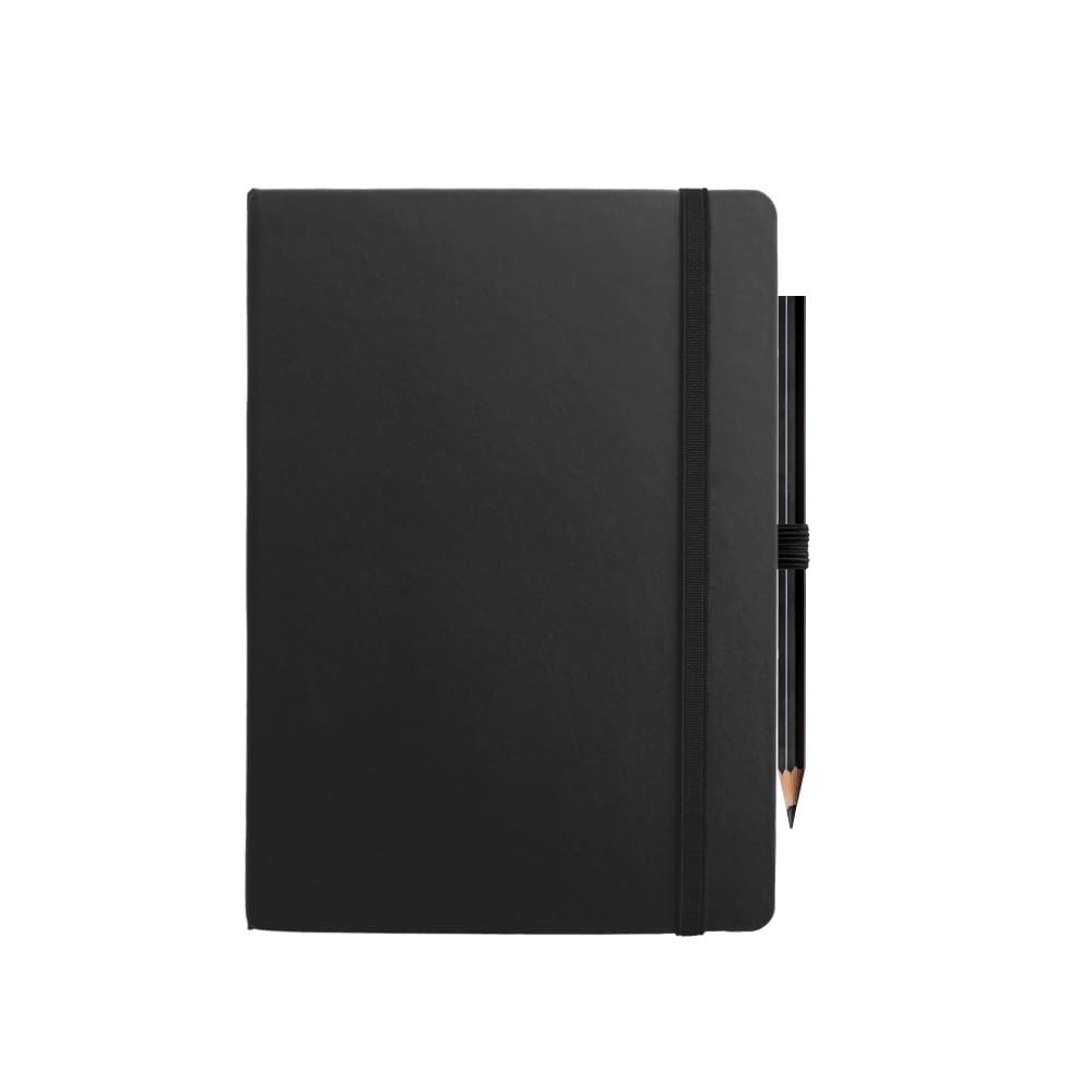 Anupam Fluct Pro Lined Journal | 160 Pages | A5 Ruled Notebook | Matte Finish PVC Cover | Daily Journal for Writing & Note-Taking in School & Office | Suitable for Men & Women (Black)