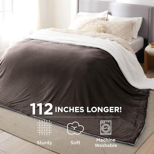 Image of Bedsure GentleSoft Sherpa Fleece Cal King Blankets for Bed, Non-Heated, Thick and Warm Oversized Throw for Women and Men, Soft Fuzzy Plush Large Blanket for Winter, Brown, 112x98 Inches