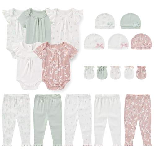 Image of MAMIMAKA Newborn Layette Gift Set 20-Piece Cotton Baby Boy Girl Clothes Essentials and Accessories