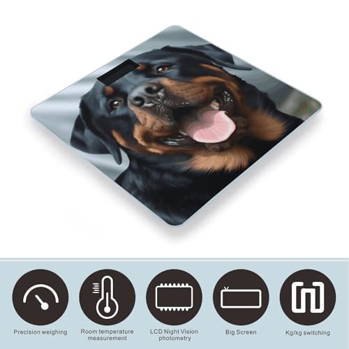 Báscula Digital de Baño con Diseño de Perro Rottweiler miniatura 3