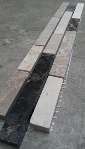 Mosaïque Frise 5 X 30 cm pierre naturelle carrelage Marron Crème Mix Bain Douche B019