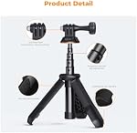 K&F CONCEPT 13.2"/33.5cm Selfie Stick Tripod, Portable Vlog Handle Grip | Action Camera Tripod for Go Pro Hero Series, GoPro Mission 1 PRO 13/12/11/10 Max, Insta 360, DJI Osmo Action 5 Pro/4/3/2 MS10
