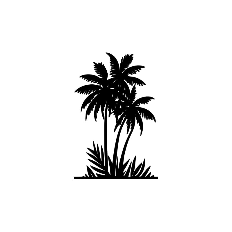 Benziso Metal Palm Tree Wall Art Tropical Plants Wall Decor Beach Theme Wall Sculptures Coastal Wall...