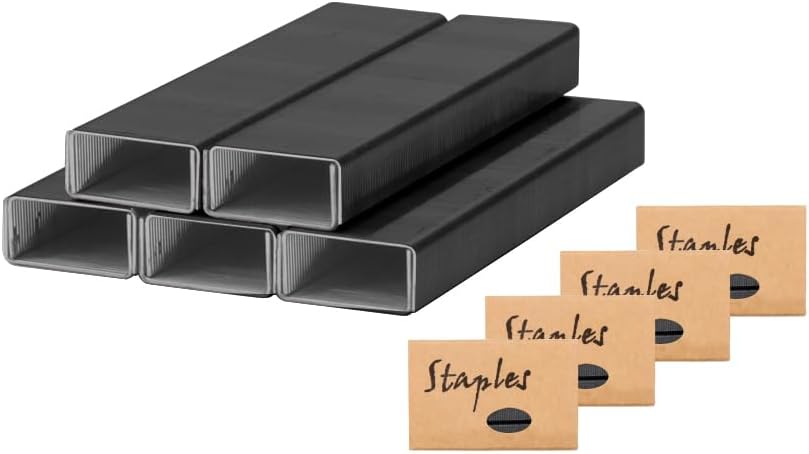 NatSumeBasic 4000 Black Staples Colored Staples Set for 26/6 Standard Desk Manual Stapler, 1000pcs Per Pack, Total 4 Pack 4000pcs (Black, 4 Pack)