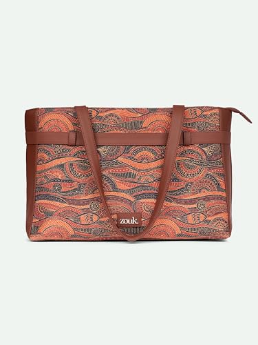 Image of ZOUK Urban Escape Bag | Stylish Vegan with Laptop Compartment, Trolley Sleeve & Anti-Theft Pocket |