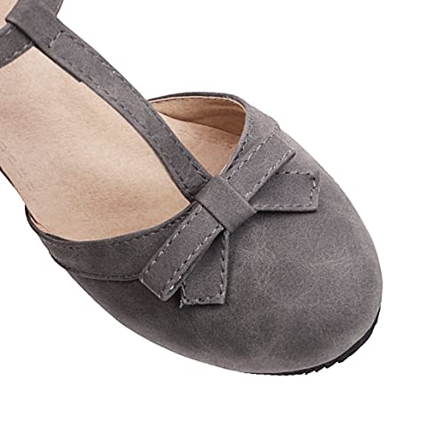 Image of Elbslutt Women's Cute Retro Rockabilly Shoes T Strap Mary Janes Heels Chunky Cosplay Shoes Sweet Block Heeled Bow Pumps