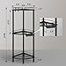 ELYKEN Corner Shower Caddy Standing, 3 Tier Rustproof Metal Shower Organizer with Soap Holder, Floor Shower Corner Shelf Rack Storage Stands with Adjustable Feet & 2 Hooks for Bathroom, Black