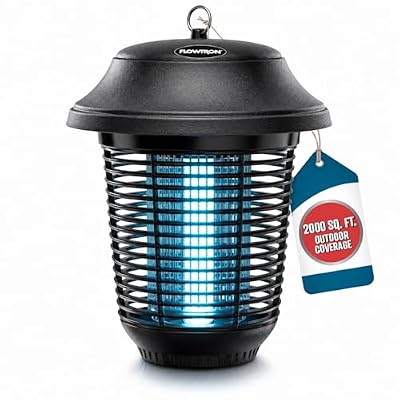 Flowtron Outdoor Bug Zapper | 3000 Volt Electric Insect Killer with 2000 Sq Ft Coverage | Non-Clogging Shock Grid | Kills Mosquitoes Flies & Flying Insects | Patio Deck Yard | UL Certified