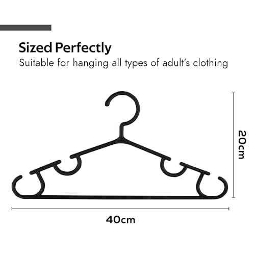 Image of Kuber Industries Pack of 40 Hangers | Multi-Purpose Hangers for Wardrobe-Almirah-Cabinets-Closet | Plastic Cloth Hanger for Trouser-Skirts-Coat-Dresses-Ties | 103 | Sky Blue & Black