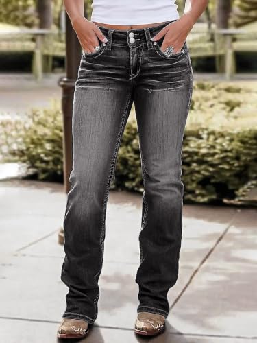 Image of Flamingals High Waist Boot Cut Jeans for Women Flare Denim Pants