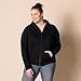 Amazon Essentials Women's French Terry Fleece Full-Zip Hoodie (Available in Plus Size), Black, Small