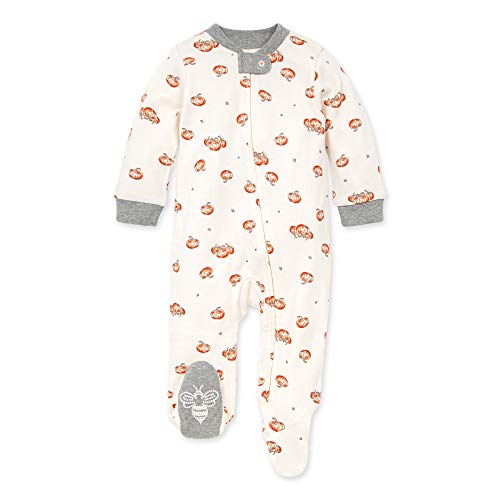 Image of Burt's Bees Baby unisex-baby Sleep & Play, Organic One-piece Romper-jumpsuit Pj, Zip Front Footed Pajama