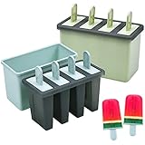 【Diseño íntimo】: El diseño de orificio redondo pequeño y hueco hace que la paleta sea difícil de caer cuando se congela. El mango con soporte inferior evita que los dedos se ensucien. Pack de 8 palos, apto para compartir en familia.