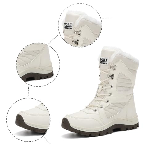 Bottes de neige femme imperméables et légères doublées fourrure - 4
