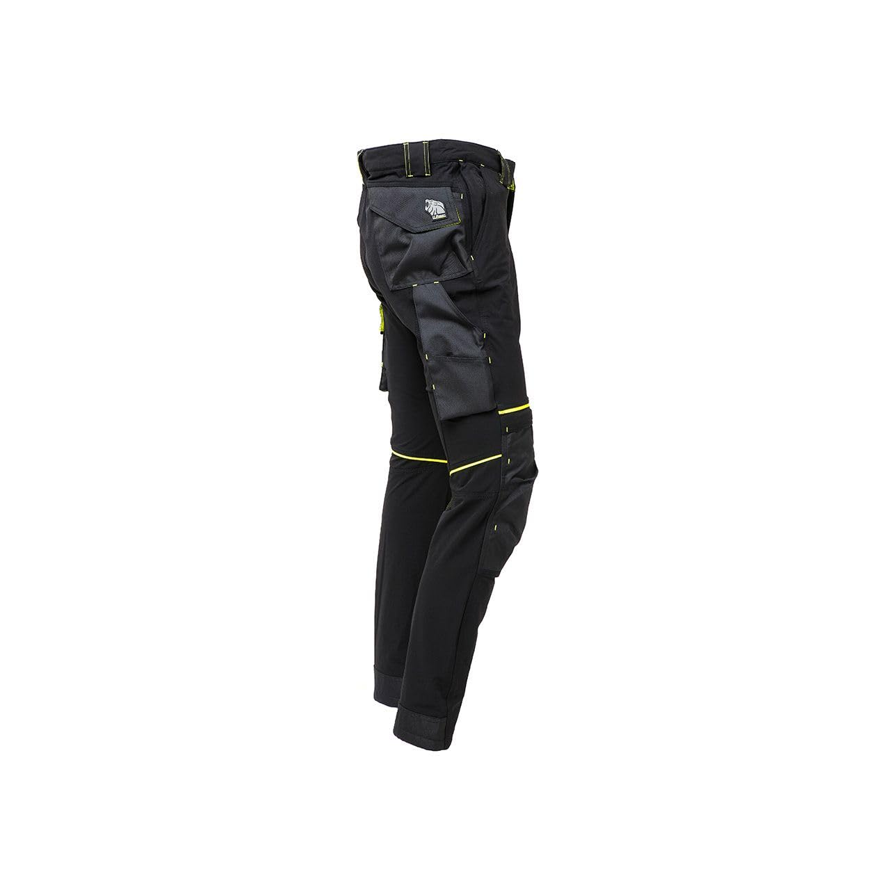 Pantalone U-Power Performance, Modello Atom, Slim Fit Elasticizzato, con Multi_tasche Frontali e Laterali, Tessuto Traspirante, Elastico in Vita, Cerniera di Chiusura (BLACK CARBON_S)