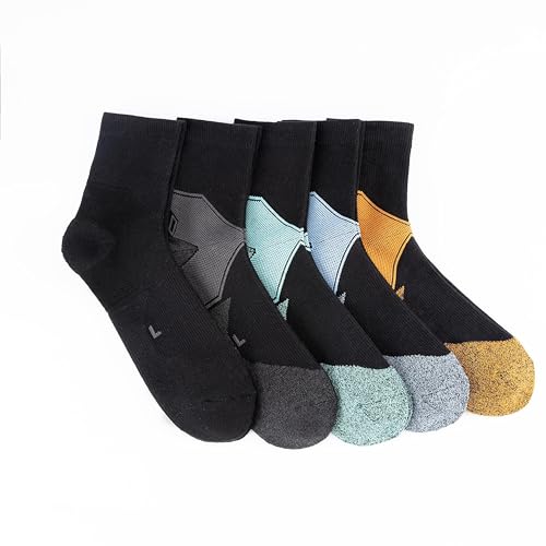 GLENMEARL Mens Crew Socks, 5 Pair Cushioned Work Socks for Men, Cotton Athletic Boot Sock, Moisture Wicking Sock for Hiking3