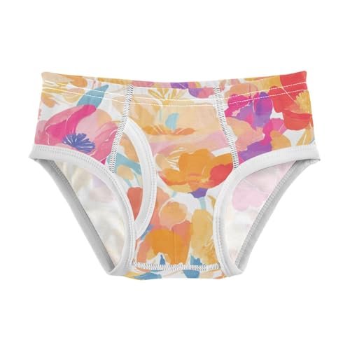 KLL Flowers Colorful Boys Toddler Pure Cotton Underwear Briefs Cute Children Undies