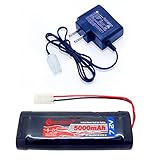 GEILIENERGY 7.2V RC Battery Pack(1 Pack) 5000mAh High Capacity 6-Cell NiMH Flat Battery Pack...