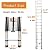 Bowoshen Aluminum Telescoping Ladder with 2 Hooks, 14.4ft Folding Ladder 14 Steps Folded Size 3ft, Easy to Store, Multi-Purpose Ladder 330lbs Load Capacity, Portable Ladder Attic Ladder for Home