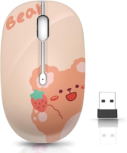 Ratón inalámbrico con nano receptor para PC, portátil, portátil, computadora, MacBook, menos ruido, ratones ópticos móviles portátiles (niña) (M101)