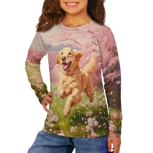 Image of Uourmeti Girls Graphic Tees Long Sleeve T Shirts for Teens Casual Tshirts Junior Sportswear Fall Tops