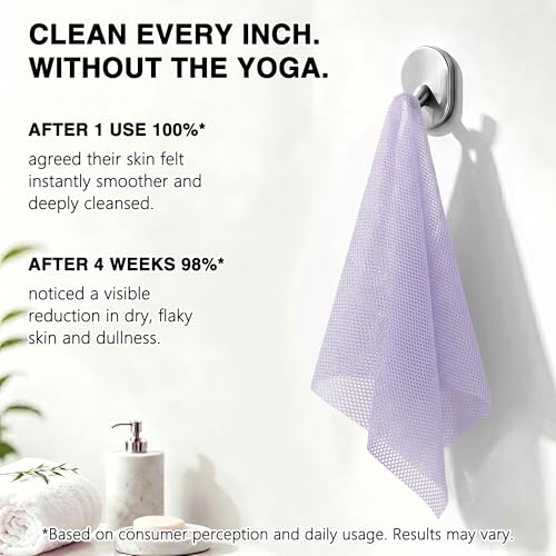 Image of UJFQBH Authentic African Net Sponge 3 Pack, Exfoliating Body Scrubber for Gentle Daily Exfoliation, Deep Cleansing Back Scrubber for Hard to Reach Areas, Quick Drying Shower Essential Ocean Blue