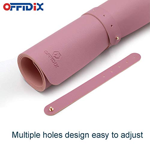 OFFIDIX Large Office Mouse Pad, 32\"x16\" Non-Slip PU Leather Two Colors Desk Mat Dual-Sided Waterproof Desktop Pad Protector Gaming Writing Mat for Office and Home (Pink and Purple, Dual-Sided)