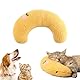 ZEPIQOR 1 Stück Kissen für Katzen Hunde U-förmiges Kissen zum Schlafen, Haustierkissen Katzenkissen Plüsch Haustierspielzeug zum Schlafen Katze Kuscheltier für Ausruhen, Spielen（hellgelb）