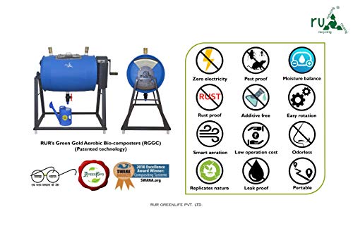 Image of RGGC - S (3-5 kg /Day): RUR's Innovative Aerobic Tumbler Bio Composter for Gardens & Resorts. No Electricity, Low Maintenance. Turn Your Open Spaces into Lush Gardens with HIGH Nutrient Compost