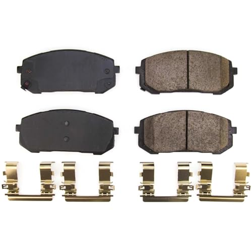 Image of PowerStop Front Brake Pads for Hyundai Elantra 2021-23 - Z17 Ceramic Brake Pads with Installation Hardware, 17-8003