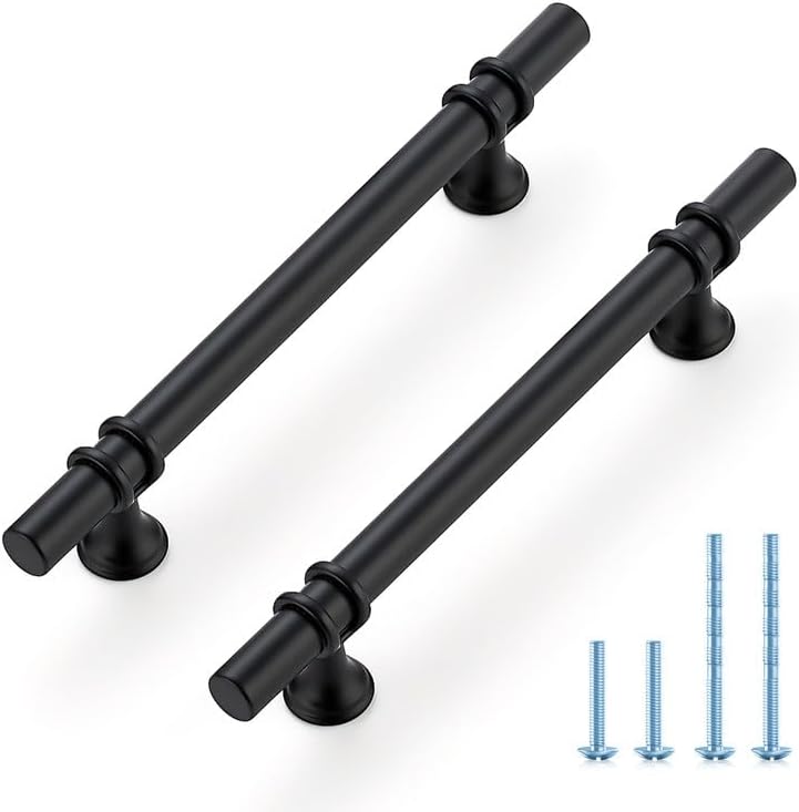Ravinte Hardware 15 Pack 7.38 Inch Matte Black Cabinet Pulls Handles Kitchen Cabinet Handles Drawer Pulls Kitchen Cabinet Hardware Dresser Cupboard Handles Drawer Dresser Drawer Pulls 5 Inch CC