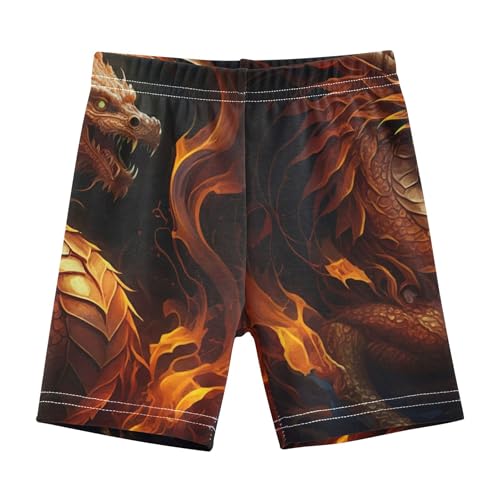 Cotton Under Dress Shorts Print Fiery Dragon Intricate Details Toddler Biker Shorts Girls 4t Summer Kids