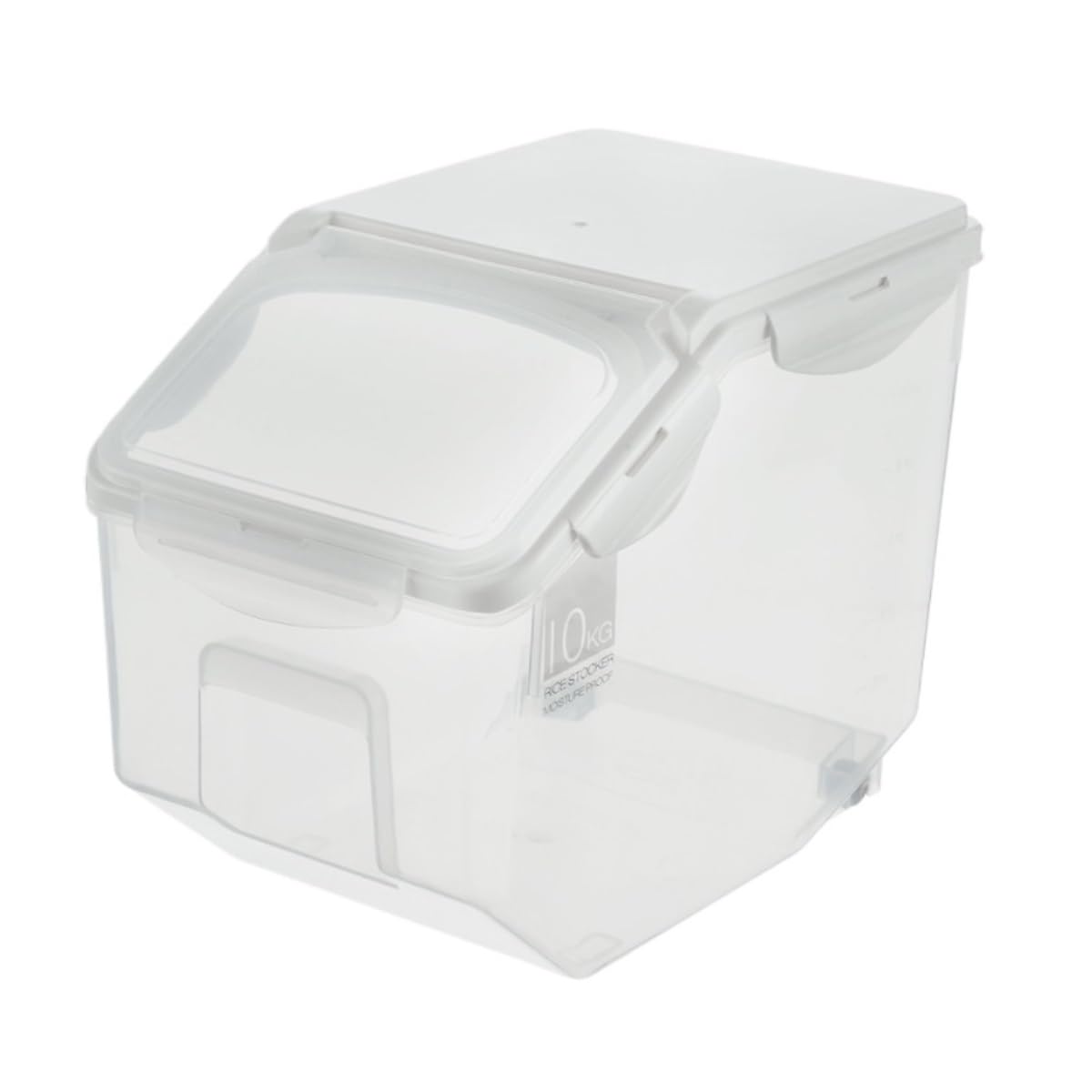 CVdrtyED Dry Food Cereal Dispenser Rice Storage Container Box With Wheels White Plastic Sealed Lid Food Pantry Rice Container(10kg)
