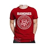Camiseta Ramones Logo Banda Rock Anos 80 Camisa Clássicos Tamanho:GG;Cor:Rubi