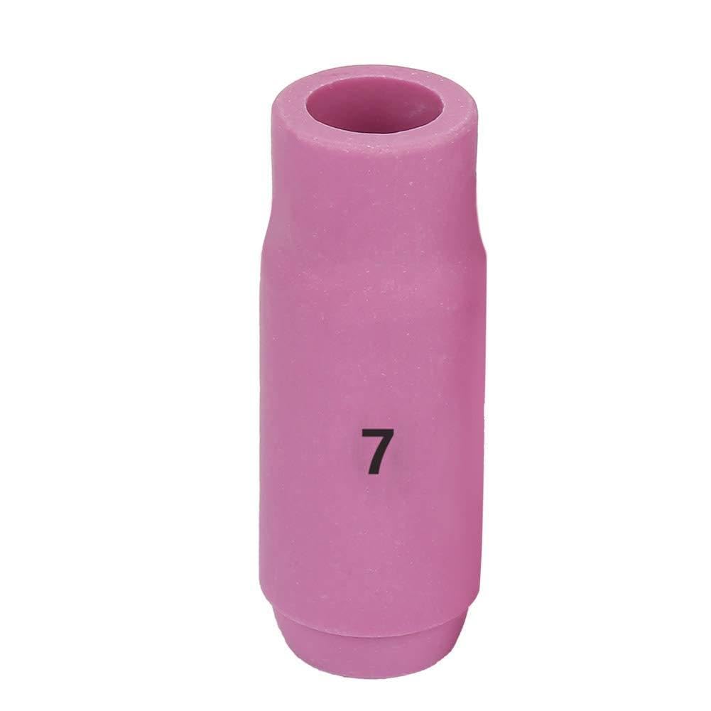 Ausla 10 Uds. Tazas con Boquilla de Cerámica 10N50 10N46#4#8 Soplete de Soldadura TIG 5 Tamaños Tazas con Boquilla de Cerámica (Boca 11mm 10N47(7#))