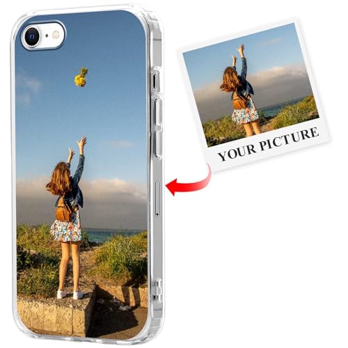 Xylota Funda Personalizada para iPhone 7/8/SE 2022/SE 2020 4,7'', Personalizable Case con Foto Imagen, Personalizado Carcasa Custom Antigolpes Flexible Protector Cover para iPhone 8, Transparente