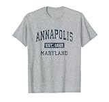 Annapolis Maryland MD Vintage Sports Design Navy Print T-Shirt