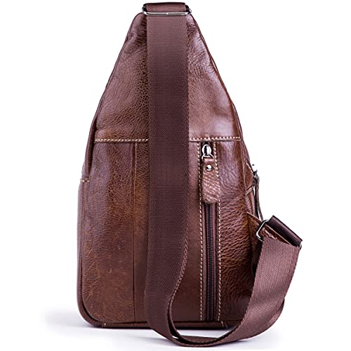 Chrysansmile Sling Bag for Men Black Crossbody Bags for Women Genuine Leather Cross Body Bag Mini Backpack for Travel Outdoor3