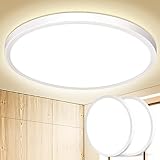 ☔IP44 Wasserdicht, Feuchtraum geeignet☔ Die LED Deckenlampe mit dem Wasserdichtigkeitsindex IP44-Zertifikat kann bedenkenlos in Badezimmer, Balkon und Weinkeller eingesetzt werden, und auch kann das Eindringen von Staub und Mücken in die Leuchte verhindern. Sie können die Rund LED Deckenleuchte in einem Raum von etwa 6 bis 12m² befestigen. Ob als Bürolampe, Flurlampe, Schlafzimmerlampe, Badlampe, Zimmerlampe, küchenlampe, für kleine Kinderzimmer Wohnzimmer, Flur, Küche, Bad oder Büro.